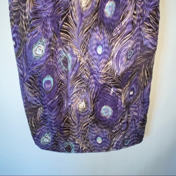 Tory Burch Silk Blend Peacock Feather Dress EUC Size 4 - Picture 5 of 9